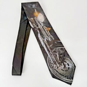 Vintage Harley Davidson Motorcycle Mens Neck Tie Ralph Marlin 1994